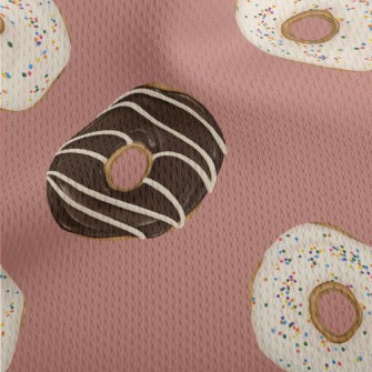 Hand Drawn Chocolate Donut Athletic Mesh Flat Back