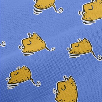 Hand Drawn Happy Stingray Performance Linen