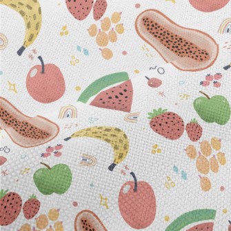 Watercolor Hand Drawn Fruits Performance Linen