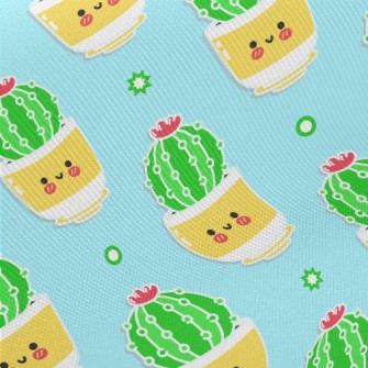 Cute Smiling Cactus Twill