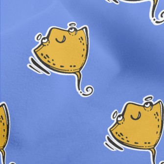 Hand Drawn Happy Stingray Micro Fleece