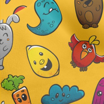 Cartoon Monster Doodle Micro Fleece