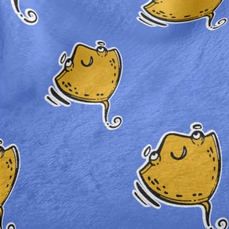 Hand Drawn Happy Stingray Minky