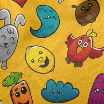 Cartoon Monster Doodle Minky