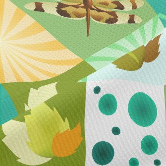 Dragonfly And Plants Piqué