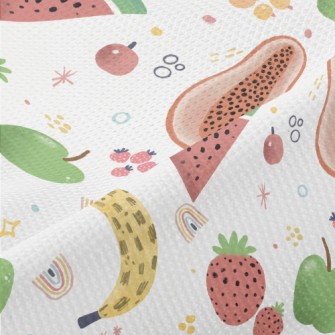 Watercolor Hand Drawn Fruits Piqué