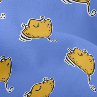 Hand Drawn Happy Stingray Lightweight Performance Linen