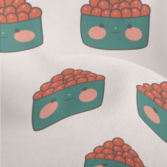 Cute Salmon Roe Sushi Lightweight Performance Linen