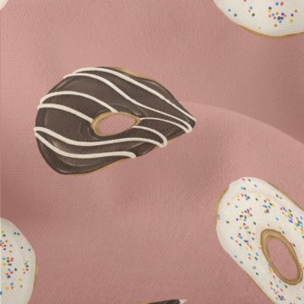 Hand Drawn Chocolate Donut Lightweight Performance Linen