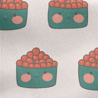 Cute Salmon Roe Sushi Jersey Backed Fleece