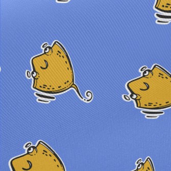 Hand Drawn Happy Stingray Midweight Cotton Poplin