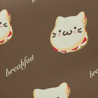 Cat Shaped Toast Midweight Cotton Poplin