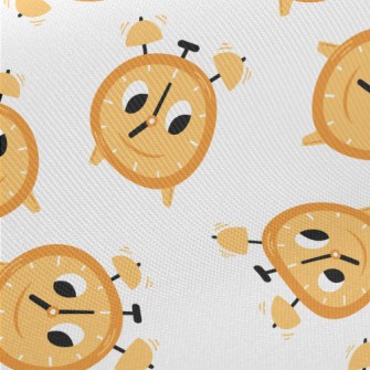 Cartoon Expression Alarm Clock Midweight Cotton Poplin