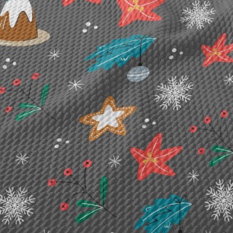 Christmas Celebration Elements Birdseye Piqué