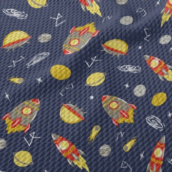 Cartoon Space Travel Birdseye Piqué