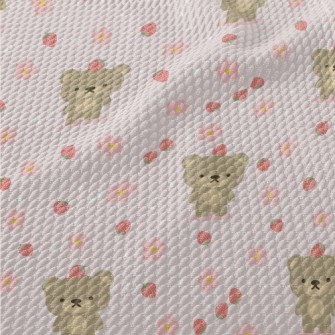 Blushing Bear And Strawberry Birdseye Piqué