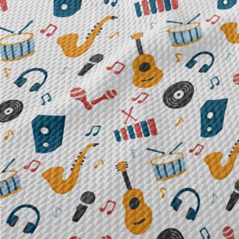 Colorful Musical Instruments A Birdseye Piqué