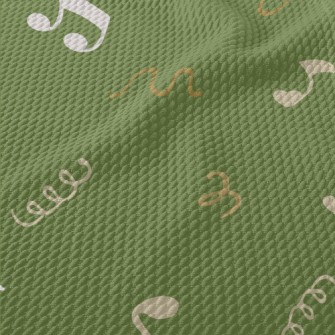 Abstract Musical Notes Pattern Birdseye Piqué