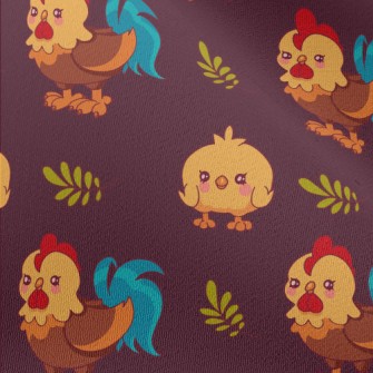 Rooster And Baby Chicks Chiffon