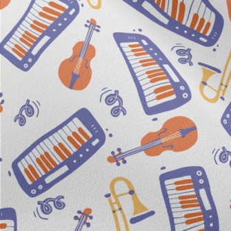 Hand Drawn Musical Instrument  Chiffon