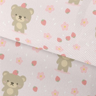 Blushing Bear And Strawberry Waterproof Oxford
