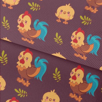 Rooster And Baby Chicks Waterproof Oxford
