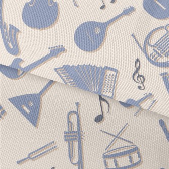 Blue Musical Instrument Silhou Waterproof Oxford