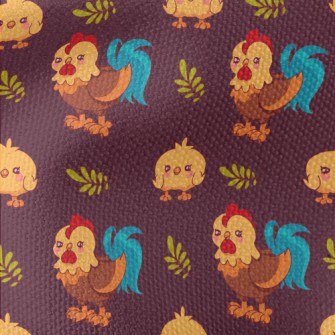 Rooster And Baby Chicks Waterproof Canvas