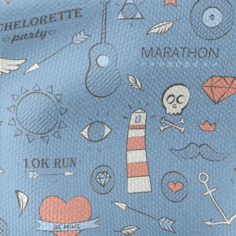Trendy Hand Drawn Pattern Waterproof Canvas