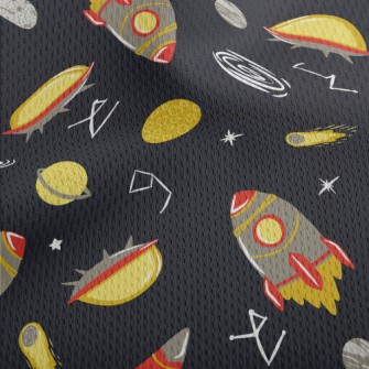 Rockets And UFOs Athletic Mesh Flat Back