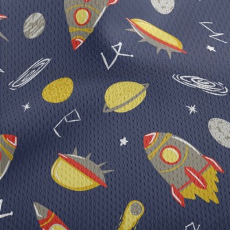 Cartoon Space Travel Athletic Mesh Flat Back