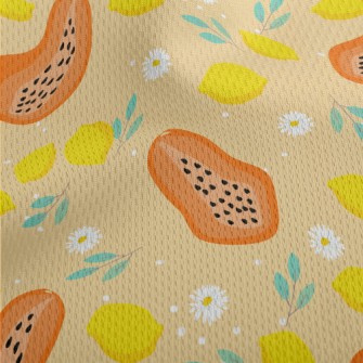 Papaya And Lime Athletic Mesh Flat Back