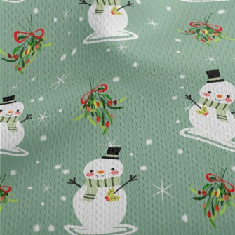 Merry Christmas Snowman Athletic Mesh Flat Back