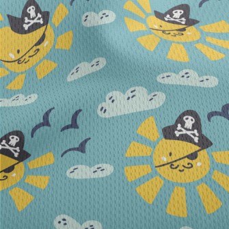 Cartoon Sun Pirate Athletic Mesh Flat Back