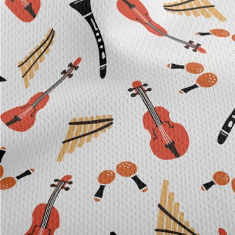 Hand Drawn Western Musical Ins Athletic Mesh Flat Back