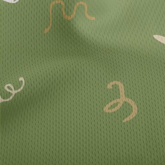 Abstract Musical Notes Pattern Athletic Mesh Flat Back