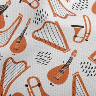 Guitar Harp Trumpet Athletic Mesh Flat Back