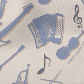 Blue Musical Instrument Silhou Terry