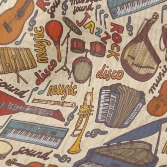 Hand Drawn Musical Instruments Terry