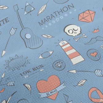 Trendy Hand Drawn Pattern Performance Linen