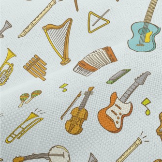 Cartoon Musical Instruments An Performance Linen