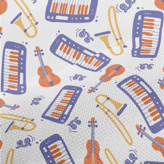 Hand Drawn Musical Instrument  Performance Linen
