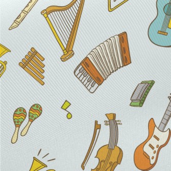 Cartoon Musical Instruments An Twill