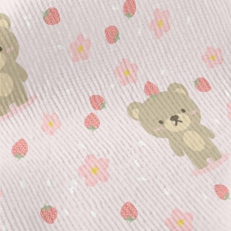 Blushing Bear And Strawberry Standard Corduroy