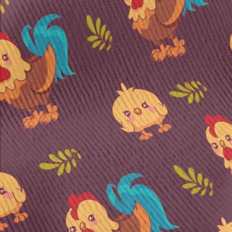 Rooster And Baby Chicks Standard Corduroy