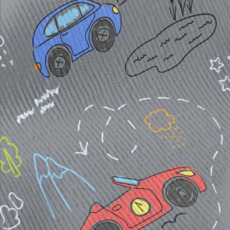 Children&#39;s Car Graffiti Standard Corduroy