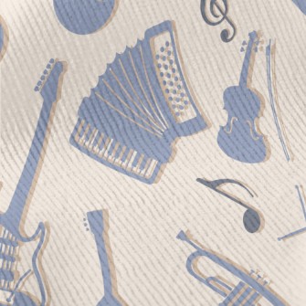 Blue Musical Instrument Silhou Standard Corduroy