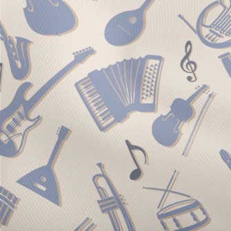 Blue Musical Instrument Silhou Dobby