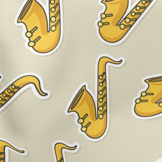 Cartoon Saxophone Stretch Ponte