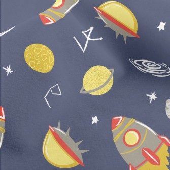 Cartoon Space Travel Micro Fleece